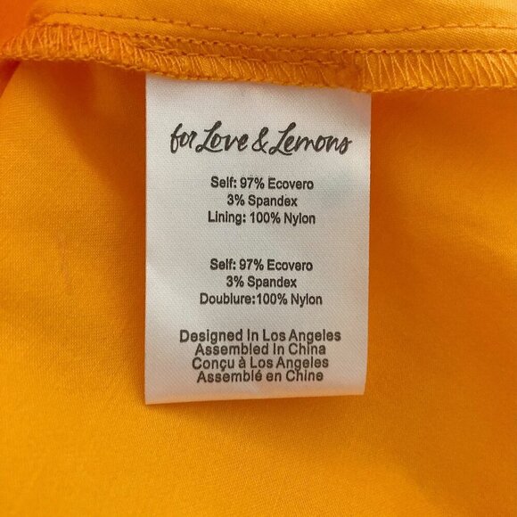 FOR LOVE & LEMONS Clementine Ruffled Tie Back Mini Dress Orange - Picture 13 of 14